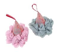 Homoyoyo Assorted Color Ice Cream Bath Balls Portable Bath Scrubber Shower Puff Exfoliating Mesh Sponge for Travel and Home Use Skin-Friendly