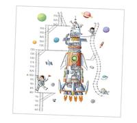 Homoyoyo Astronaut Pattern Height Ruler Wall Sticker for Boy Girl DIY Wall Decal Outer Space Theme