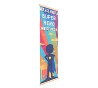 Homoyoyo Back to School Decor Classroom Hanger Frame Poster Featuring Growth Mindset Classroom Poster with Inspiring Students Design Wooden and Polyester Material for Playroom and School
