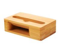 Homoyoyo Bamboo Phone Holder Stand with Sound Amplifier Retro Design for Music Video Enjoyment Smooth Surface Scratch Resistant Cellphone Cradle