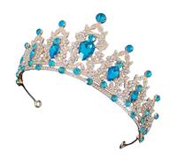 Homoyoyo Baroque Bridal Wedding Tiara Lightweight Crystal Crown Headwear Elegant Hair Accessory for Bride Party Photography Birthday Celebration