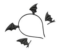 Homoyoyo Bat Ears Headband, Devil Horns Hair Hoop Clip for Women, Black | Bat Wings Headband for Halloween Masquerade, Fancy Dress, Cosplay and Costume Parties