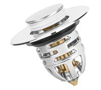 Homoyoyo Bathroom Sink Drain Stopper Push Button Pop-Up Core with Leak-Resistant Seal and Easy Installation, Washbasin Strainer for Bathroom Sink Drain, Sturdy Spring Bounce Mechanism for