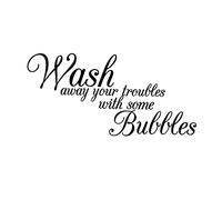 Homoyoyo Bathroom Stickers For Walls Waterproof Removable Peel Wall Decal Wash Your Troubles With Some Bubbles PVC Home Decorative Sticker Art Murals