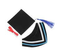 Homoyoyo Bear Doll Graduation Costume Set Polyester Collar Cap with Certificate Soft Academic Dress Up for Bachelor Master Doctoral Milestones Imaginative Play Keepsake Gift