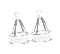 Homoyoyo Beauty Sponge Drying Rack and Makeup Brush Hanging Mesh Dryer 2pcs Gray, Mesh Net Holder for Cosmetic Tools, Breathable Laundry Drying Basket for Makeup Accessories