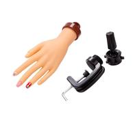 Homoyoyo Bendable Nail Art Practice Hand with Sturdy Bracket Stand Portable Lightweight Mannequin for Gel Nails Training Display Model for Salon and Home Use