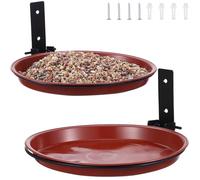Homoyoyo Bird Feeding Tray with Wall Mount Bracket Outdoor Hummingbird Feeder Platform for Garden Patio Weather-resistant Bird Bath Station