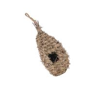 Homoyoyo Bird Sleeping House Oval Shaped Hanging Nest Straw Woven Shelter Handcrafted Sturdy Design for Outdoor Hanging Bird Nesting Garden Decoration