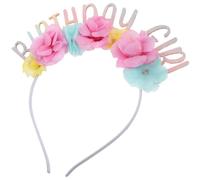 Homoyoyo Birthday Headband Birthday Letter Party Headband for Women and Daughter Pu Leather Cloth Reusable Comfortable for Themed Parties