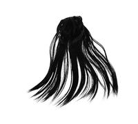 Homoyoyo Black Braided Headband Wig with Bangs Straight Hair Topper for Women Invisible Clips for Secure Fit Natural Shine High Temperature Volume Enhancing Hairpiece for Parties and