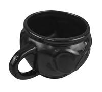 Homoyoyo Black Ceramic Witch Mug with Embossed Spider Pentagram Halloween Drinkware for Coffee Tea Milk Spooky Aesthetic Suitable for Halloween Parties Birthdays Anniversaries Housewarmings