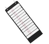 Homoyoyo Black Oxford Fabric and Transparent Pet Schedule Chart with Hanging Hooks Visual Learning Tool for Classroom and Home Easy Wall Mount Organizer for Daily Routine and School