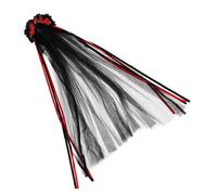 Homoyoyo Black Rose Headband Halloween Rose Headband Veil Veil with Ribbon Polyester Cloth