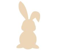 Homoyoyo Blank Wood Unfinished Wood Chip Khaki Smooth Surface Without Burr Rabbit Shaped DIY Crafts Easter Decoration