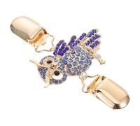 Homoyoyo Blue Owl Shaped Alloy Sweater Clip for Women, Practical and High Durability Cardigan Shawl Brooch, Fashionable and Accessory for Dresses and Collars