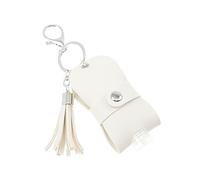 Homoyoyo Bottle Cover Keychain Holder Portable Liquid Container Key Ring for Essential Oil and Soap Leather Zinc Alloy Key Ring Holder for Travel Outdoor Exercise Shopping