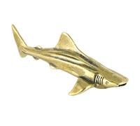 Homoyoyo Brass Animal Figurine Miniature Shark Sculpture Vintage Brass Simulated Shark Decorative Ornament Bronze Collectibles Statues Chinese Feng Shui Decoration