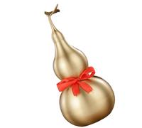 Homoyoyo Brass Gourd Statue Feng Shui Home Décor Collectable Chinese Vintage Gourd Ornament Leaf Accent for Living Room and Office Display