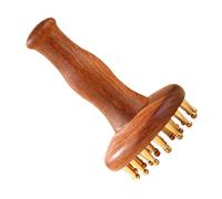 Homoyoyo Brass Meridian Massage Brush for Scalp Compact Portable Design Ergonomic Handle for Full Body Relaxation Targeted Meridian Point Stimulation Back Abdomen Thighs and Arms
