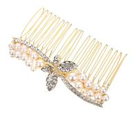 Homoyoyo Bridal Rhinestone Hair Comb Crystal Wedding Hair Accessories for Brides Wedding Side Comb Alloy Bowknot Hairpin for Bridal Updo