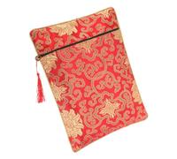 Homoyoyo Brocade Embroidery Scripture Pouch Cotton Cloth Buddhist Bag with Chinese Knot for Temple Use Wear-resistant Wrapping Bag Soft Touch and Easy to Clean Storage for Books and