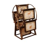 Homoyoyo Bronze Ferris Wheel Photo Frame Large Size, Multi-Photo Display with Self-Assembly, Wedding and Family Photograph Frame for Home Table Decoration