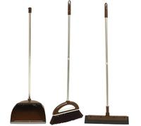 Homoyoyo Broom and Dustpan Cleaning Bundle with Ergonomic Handle, Lightweight Plastic and Metal Construction, for Home Use on Tile Floors, Saves Time and Effort