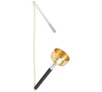 Homoyoyo Buddha Prayer Hand Bell Portable Buddhism Copper Percussion Instrument with Telescopic Rods and Chain, Delicate Temple Bell for Meditation and Prayer, Random Chain Color, Buddhist