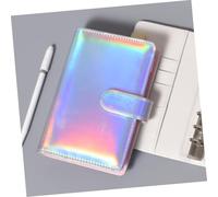 Homoyoyo Budget Binder Cash Organizer PU Notebook Portable Travel Cash Budget Planner with Receipt and Card Storage Silver Refillable Personal Finance Organizer