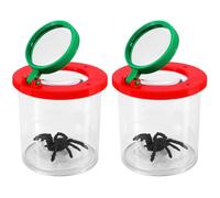 Homoyoyo Bug Viewer Pots, 2-pack Insert Bug Viewer Magnifier Box with Dual Lenses for Kids' Outdoor Exploration And Classroom Science Tools