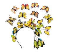 Homoyoyo Butterfly Hairband and Hair Clips Set 9pcs Yellow Butterfly Headband for Women and Girls for Parties and Daily Wear