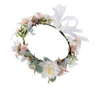 Homoyoyo Camellia Wreath Headband Floral Garland Hairband for Women and Comfortable Decorative Headdress for Wedding Christmas Cosplay Beach Accessories