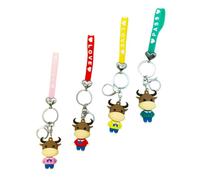 Homoyoyo Cartoon Cow Keychains Kawaii Animal Keyring Carabiner Keychains for Bag Ox Pendant Valentine Day Decor