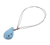 Homoyoyo Ceramic 6-hole Alto Ocarina Flute for Beginners, Light Blue Musical Instrument and Adults, Educational Practice Ocarina Suitable for Students and Music Lovers