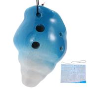 Homoyoyo Ceramic 6-hole Conch Ocarina Musical Instrument and Beginners, Blue Wind Instrument for Practice and Learning Random Style