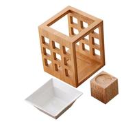 Homoyoyo Ceramic Essential Oil Burner with Capacity Bamboo Tealight Wax Warmer Aromatherapy Candle Holder for Home Office Bedroom Yoga Aromatherapy Diffuser and Wax Melt Warmer