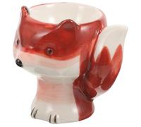 Homoyoyo Ceramic Fox Egg Holder Rack for Boiled Eggs Easter Cartoon Breakfast Compartment
