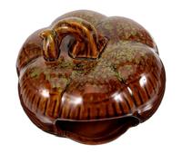 Homoyoyo Ceramic Pumpkin Hideout House for Hamsters and Guinea Pigs Multipurpose Cooling Nest and Storage Box Decorative Small Pet Hideaway for Halloween Themed Ceramic Hamster Nest