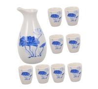 Homoyoyo Ceramic Sake Serving Porcelain Sake Cups and Pot for Tea and Wine Dispensing Lightweight Easy-Clean Traditional Japanese Style Kit for Home and Restaurant Use