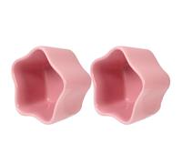 Homoyoyo Ceramic Small Pet Feeding Bowl 2pcs Star Shape Non-tip Food Basin Pink Suitable for Hamsters and Small Animals