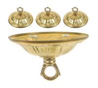 Homoyoyo Chandelier with Decorative Characteristics Hook 4pcs Plates Copper and Protective Function Classic Vintage Style Ceiling Light Fixture Mounting Brackets for Living Rooms and Bars
