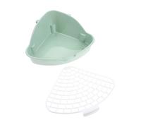 Homoyoyo Chinchilla Litter Box for Small Animals with Two-layer Plastic Structure and Grid Design, Easy to Clean Guinea Pig Toilet Corner Potty with Fixed Hook, Prevents Feet from Getting