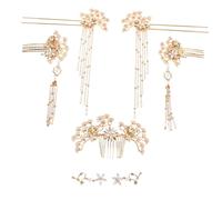 Homoyoyo Chinese Bridal Hairpins Elegant Pearl Flower Hair Sticks Traditional Hanfu Accessories for Bridesmaids Sophisticated Asian Hair Jewelry for Weddings