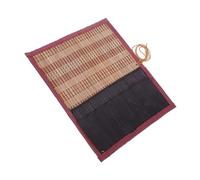 Homoyoyo Chinese Calligraphy Brush Holder Bamboo Rollup Case Canvas up Pencil Case Art Supply Storage Bag for Artists