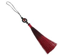 Homoyoyo Chinese Handmade Tai Chi Tassel Polyester Martial Arts Hanging Decor with Secure Loop Attachment Traditional Cultural Ornament for Accessories Red Gradient