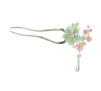 Homoyoyo Chinese Style Hair Stick for Women Antique Glazes Flower Hair Bun Fork Shaped Hairpin for Weddings Cosplay and Parties