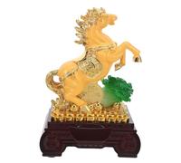Homoyoyo Chinese Year Horse Figurine Standing Feng Shui Zodiac Statue Coins for Wealth and Prosperity Home Office Decor Spring Festival Ornament