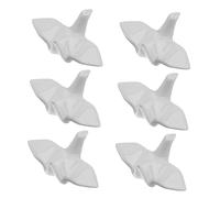 Homoyoyo Chopsticks Rests and Fork Holder Rack Ceramic Japanese-Style 6 Pcs with Sleek Surface and Thousand Paper Crane Shape in White for Dining Table Decor