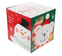 Homoyoyo Christmas Candy Box Paper Cube Holiday Treat Packaging Case for Apples Biscuits Gifts Festive Xmas Kraft Folding Gift Box for Christmas Eve and Party Favors